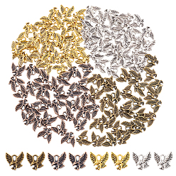 (52) Непрозрачная лаванда 120 шт 4 цвета подвески из сплава в тибетском стиле, без кадмия, без никеля и без свинца, орел / сокол очарование, разноцветные, 13x13x2 мм, отверстие : 2 мм, 30 шт / цвет