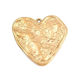 Золотой Текстурированные 304 подвески из нержавеющей стали, шарма сердца, золотые, 22.5x24x2 мм, отверстие : 1.2 мм