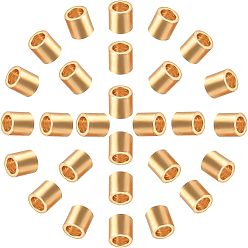 Золотой 304 из нержавеющей стали разделительные бусины, колонка, золотые, 2x2 мм, отверстие : 1 мм, 120 шт / коробка