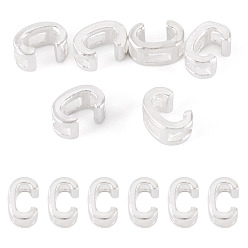 Letter C 6шт. 925 полые бусины с инициалами из стерлингового серебра, серебряные, буква С, 5.5~6x3.5~4x3 мм, отверстие : 3.5~4x1.3~1.7 мм