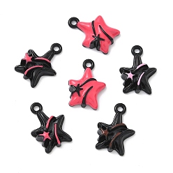 (52) Непрозрачная лаванда Окрашенного распылением эмали сплава подвески, звезды прелести, стойки покрытие, без кадмия, без никеля и без свинца, разноцветные, 17.5x12.5x5 мм, отверстие : 1.6 мм