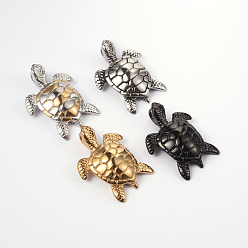 (52) Непрозрачная лаванда 316 l хирургические подвески из нержавеющей стали, черепаха, разноцветные, 45x34x10 мм, отверстие : 5x9 мм