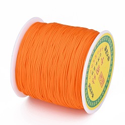 Dark Orange Braided Nylon Thread, Chinese Knotting Cord Beading Cord for Beading Jewelry Making, Dark Orange, 0.8mm, about 100yards/roll