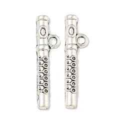 Античное Серебро Тибетский стиль сплава цинка флейта подвески, без свинца и без кадмия, античное серебро, 29x7x1.5 мм, отверстие : 2.5 мм, Около 543 шт / 500 г