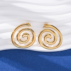 Ring 304 из нержавеющей стали серьги, реальный 18 k позолоченный, кольцо, 31.5x30 мм