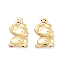 Настоящее золото 18K 316 хирургические подвески из нержавеющей стали, мышь очарование, реальный 18 k позолоченный, 15x9x3 мм, отверстие : 1 мм