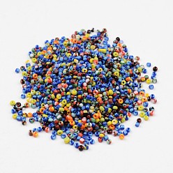 Mixed Color 12/0 Opaque Colours Seep Glass Beads, Round Seed Bead, Mixed Color, 1.5~2x2mm, Hole: 0.5mm, about 2500pcs/50g