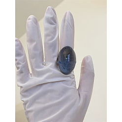 Морской Синий Овальные прозрачные кольца из смолы, Marine Blue, внутренний диаметр: 17 мм