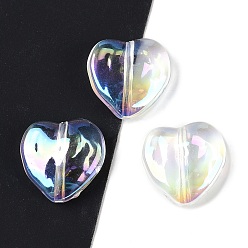 Прозрачный АВ Покрытие акриловыми шариками, сердце, ясно AB, 13.5x14x5 мм, отверстие : 1.4 мм