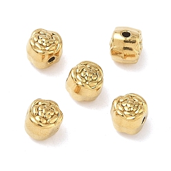 Настоящее золото 18K 304 из нержавеющей стали бусы, цветок, ионное покрытие (ip), реальный 18 k позолоченный, 6x6x6 мм, отверстие : 1.4 мм