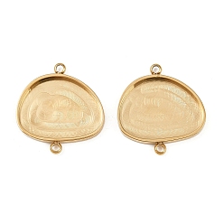 Настоящее золото 18K 304 из нержавеющей стали параметров соединителя кабошон, ионное покрытие (ip), овальные, реальный 18 k позолоченный, лоток : 12.5x16.5 мм, 19x17.5x2 мм, отверстие : 1.4 мм