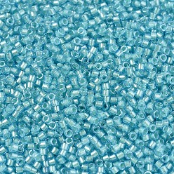 (DB1708) Mint Pearl Lined Ocean Blue MIYUKI Delica Beads, Cylinder, Japanese Seed Beads, 11/0, (DB1708) Mint Pearl Lined Ocean Blue, 1.3x1.6mm, Hole: 0.8mm, about 10000pcs/bag, 50g/bag