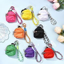 (52) Непрозрачная лаванда Мини-рюкзак для куклы из ткани, с алюминиевыми карабинами для скалолазания и шнурком для мобильного телефона из термополиуретана, разноцветные, 136.5 мм