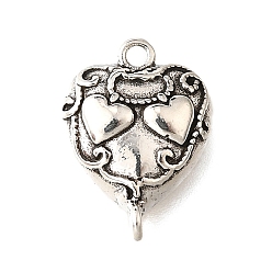 Платина Латунные подвески, с эмалью, сердце прелести, долговечный, без кадмия и без свинца, стойки покрытие, платина, 15.5x11.5x3.5 мм, отверстие : 1.2 мм