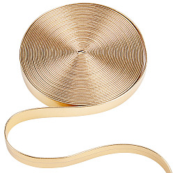 Золотистый Мягкий плоский шнур из искусственной кожи, для декора подушек, золотые, 10x0.8 мм, около 5.47 ярдов (5 м) / пачка