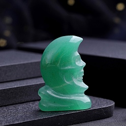 Зеленый Авантюрин Украшения из натурального лабрадорита для демонстрации луны, для украшения рабочего стола домашнего офиса, 40x30 мм