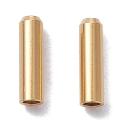 Real 24K Gold Plated Brass Cord Ends, End Caps, Long-Lasting Plated, Column, Real 24K Gold Plated, 9x2.5mm, Inner Diameter: 1.5mm