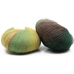 Разноцветный Радужная однониточная окрашенная нить градиентного цвета чистая шерстяная нить, мягкий и теплый, для шали-шарфа ручной вязки, красочный, около 196.85 ярдов (180 м) / рулон