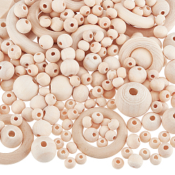 Мокасин 650 шт. 13 стили из натурального необработанного дерева бусины, мокасин, 6~40x5~20 мм, отверстие : 2~26 мм