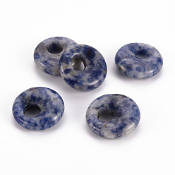 Blue Spot Jasper Natural Blue Spot Jasper Pendants, Donut/Pi Disc, 17.5~18.5x5.5mm, Hole: 5.5mm