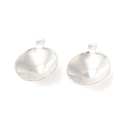 Серебро Ионное покрытие (ip) 304 подвеска из нержавеющей стали с заостренной задней частью и стразами, конус, полированный, серебряные, пригодный для стразов 8 мм, 10.5x9x3.5 мм, отверстие : 0.9 мм