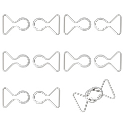 Платина 6 пары застежек из цинкового сплава, без кадмия и без свинца, 8 форму, платина, 52.5x40.5x8 мм