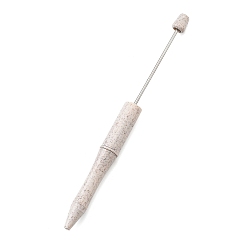 Желтая Старая Ткань  Пластиковая ручка-бусина, шариковая ручка со стальным стержнем, для индивидуальной ручки с ювелирными бусинами, старое кружево, 147x11 мм