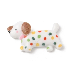 Разноцветный Кабошоны из смолы, собака, красочный, 19x33x7 мм