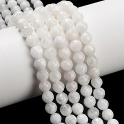 Rainbow Moonstone Бусины из натурального радужного лунного камня, граненые, круглые, 6 мм, отверстие : 0.9 мм, около 63~64 шт / нитка, 15.16~15.28'' (38.5~38.8 см)