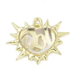 Прозрачный Подвески из сплава , сердце прелести, cmолой, без свинца, без кадмии и без никеля, стойки покрытие, прозрачные, 20.5x25.5x7 мм, отверстие : 1.6 мм