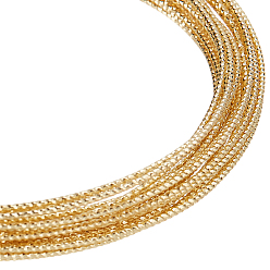 Настоящее золото 14K Латунная проволока, текстурированная круглая, реальный 14 k позолоченный, 1 мм