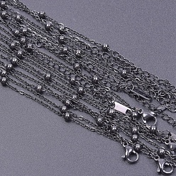 Черный Цвет Металла 304 ожерелье-сателлит из нержавеющей стали, для изготовления колье из бисера, металлический черный , 15.75 дюйм (40 см)