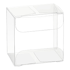 Clear Foldable Transparent PVC Box, for Wedding Party Baby Shower Packing Box, Square, Clear, Finished Product: 5x5x3.5cm