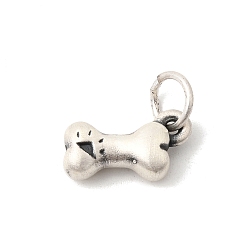 Другие Изысканные серебряные подвески, античное серебро, подвески в форме кости, 13x7.5x4.5 мм, Перейти кольцо: 6x0.8 мм, внутренний диаметр: 4 мм