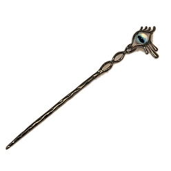 Черный Цвет Металла Металлические палочки для волос, аксессуары для волос для женщин и девочек, паук/глаз, металлический черный , 150~180 мм