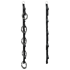 Черный Многофункциональные полипропиленовые проволочные ремни для хранения, с кольцом из цинкового сплава, чёрные, 1200~1400x38 мм