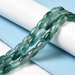 чирок Природные окрашенные белого нефрита нитей бисера, овальные, зелено-синие, 11.5~12x7.5~8 мм, отверстие : 0.8 мм, около 29~32 шт / нитка, 12.99''~15.16'' (33~38.5 см)