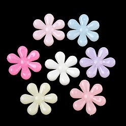 (52) Непрозрачная лаванда Пластиковые шарики, имитация желе, цветок, разноцветные, 23~23.5x23x5 мм, отверстие : 1.8 мм, Около 495 шт / 500 г