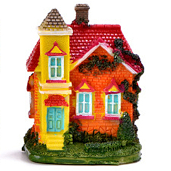 Красный Миниатюрный мини-домик из смолы, домашние микро ландшафтные украшения, Аксессуары для сказочного сада для кукольного домика, притворяющиеся декорациями реквизита, красные, 75x95 мм