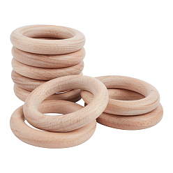 Цвет Древесины Кольца из бука, зубное кольцо, детские игрушки прорезыватель, деревесиные, 70x13 мм, внутренний диаметр: 44.5 мм, 10 шт / комплект