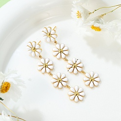 пшеница 304 серьги-гвоздики из нержавеющей стали с эмалью, цветок, золотые, цвет пшеницы, 62x12 мм