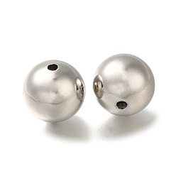 Платина Стойки обшивки латунные бусины, долговечный, без свинца и без кадмия, круглые, платина, 14 мм, отверстие : 1.8 мм