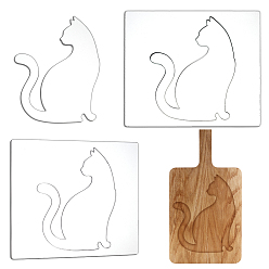 Cat Shape Прозрачные акриловые шаблоны, для принадлежностей для рукоделия, форма кошки, 170x150x5 мм