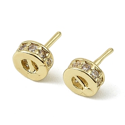Настоящее золото 14K Латунные микропейв прозрачные кубические циркониевые шпильки, без кадмия, без никеля и без свинца, за половину пробурено бисера, реальный 14 k позолоченный, 5x5 мм, отверстие : 2x1 мм, штифты : 0.5 мм