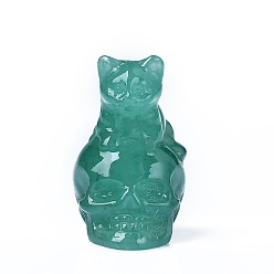 Зеленый Авантюрин Резные украшения из натурального зеленого авантюрина в форме кошки и черепа, для домашнего офисного стола, 30 мм