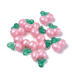 Pink Корея акриловые подвески, вишня, розовые, 20.2x20x10 мм, отверстие : 2.6 мм