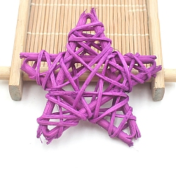 Magenta Rattan Art Craft, Star Decorative Ball for Home Decoration, Magenta, 60mm