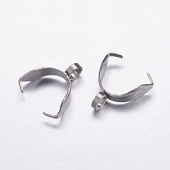 Нержавеющая Сталь Цвет Устойчивы к потускнению 304 защелки из нержавеющей стали, щепотка под залог для изготовления кулона, цвет нержавеющей стали, 11.5x10.5x4 мм, отверстие : 2.5 мм