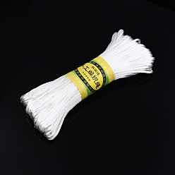 Blanco Cordón de cola de rata de satén de poliéster, para anudar chino, producir joyería, blanco, 2 mm, aproximadamente 21.87 yardas (20 m) / paquete, 6 paquetes / bolsa
