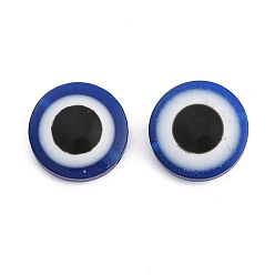 Темно-Синий 2 нити смоляные имитация бусины лэмпворк нити, плоские круглые с сглаза, темно-синий, 20x9 мм, отверстие : 1.4 мм, около 20 шт / нитка, 15.94 дюйм (40.5 см)